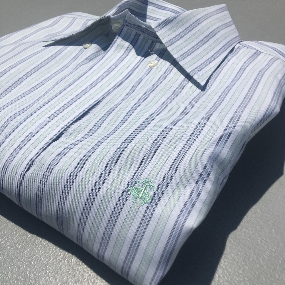 Brooks Brothers Regent Fit White/Green Oxford